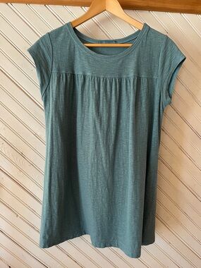 cut loose Cap-Sleeve  Tunic - Teal Green
